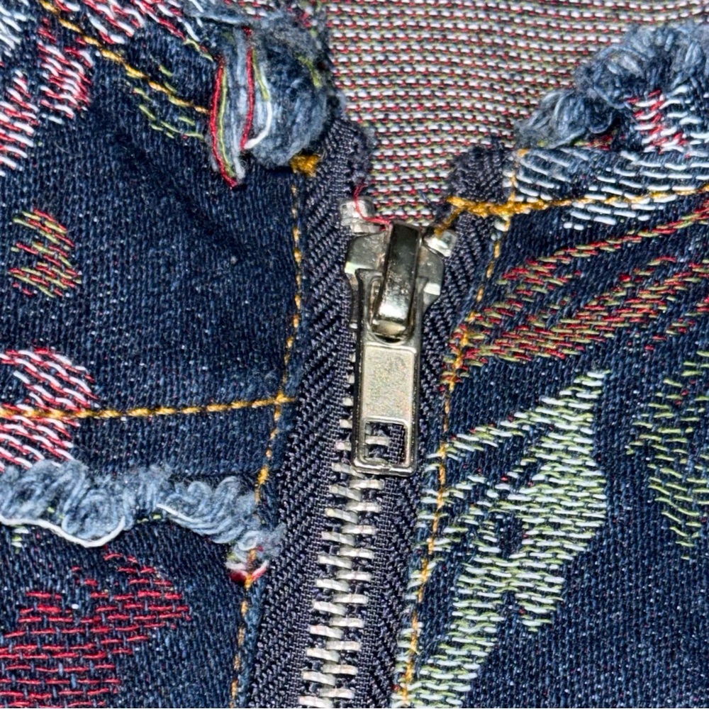 URBAN OUTFITTERS Scarlett Floral Embroidered Denim Sweetheart Mini Dress XL - Picture 9 of 12